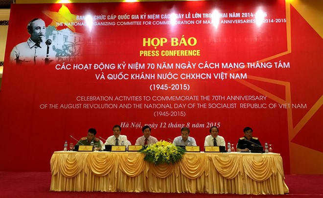 การแถลงข่าวเกี่ยวกับการฉลองครบรอบ70ปีการปฏิวัติเดือนสิงหาคมและวันชาติ๒กันยายน